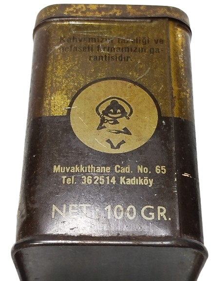 BREZİLYA KURUKAHVECİSİ İSTANBUL TENEKE KAHVE KUTUSU 100 GRAM KABARTMA YAZILI