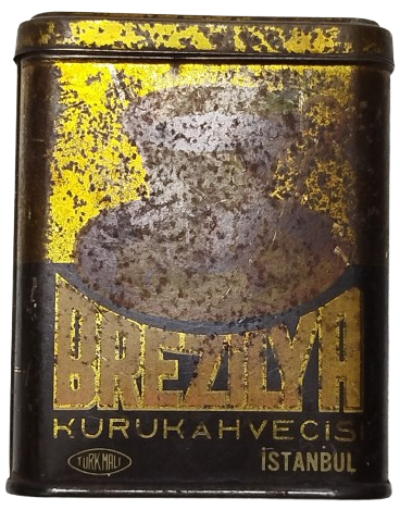 BREZİLYA KURUKAHVECİSİ İSTANBUL TENEKE KAHVE KUTUSU 100 GRAM KABARTMA YAZILI