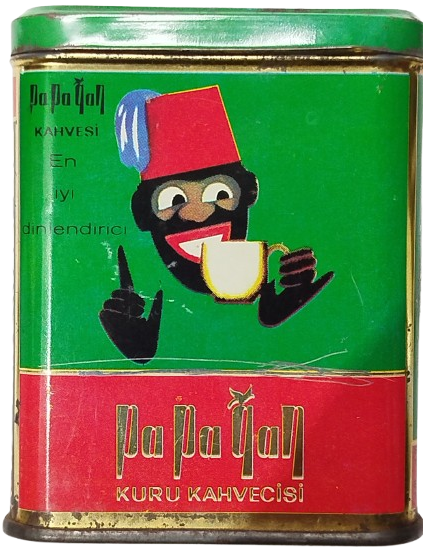 PAPAGAN KURUKAHVECİSİ KUTUSU KAPAKLI TENEKE KUTU İSTANBUL İSTİKLAL CADDESİ 