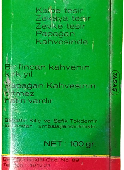 PAPAGAN KURUKAHVECİSİ KUTUSU KAPAKLI TENEKE KUTU İSTANBUL İSTİKLAL CADDESİ 