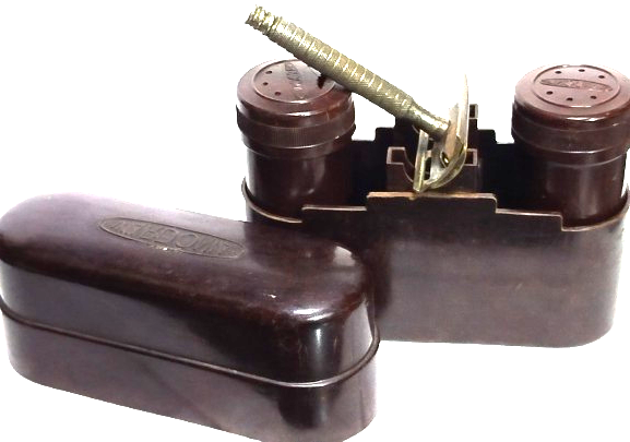 1940 WARDONİA SHEFFİELD  RAZORS SEYEHAT SETİ BAKALİT  KUTUSUNDA TAM TAKIM MADE IN ENGLAND