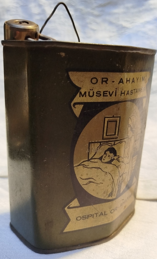 1950 OR AHAYİM MUSEVİ HASTANESİ İSTANBUL BALAT BAGIŞ TEBERRU KUMBARA TENEKE 