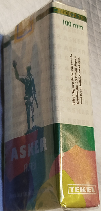 ASKER SIGARASI ACILMAMIS DOLU PAKET 100 MM 20  FİLİTRELİ YUVARLAK SİGARA TEKEL 