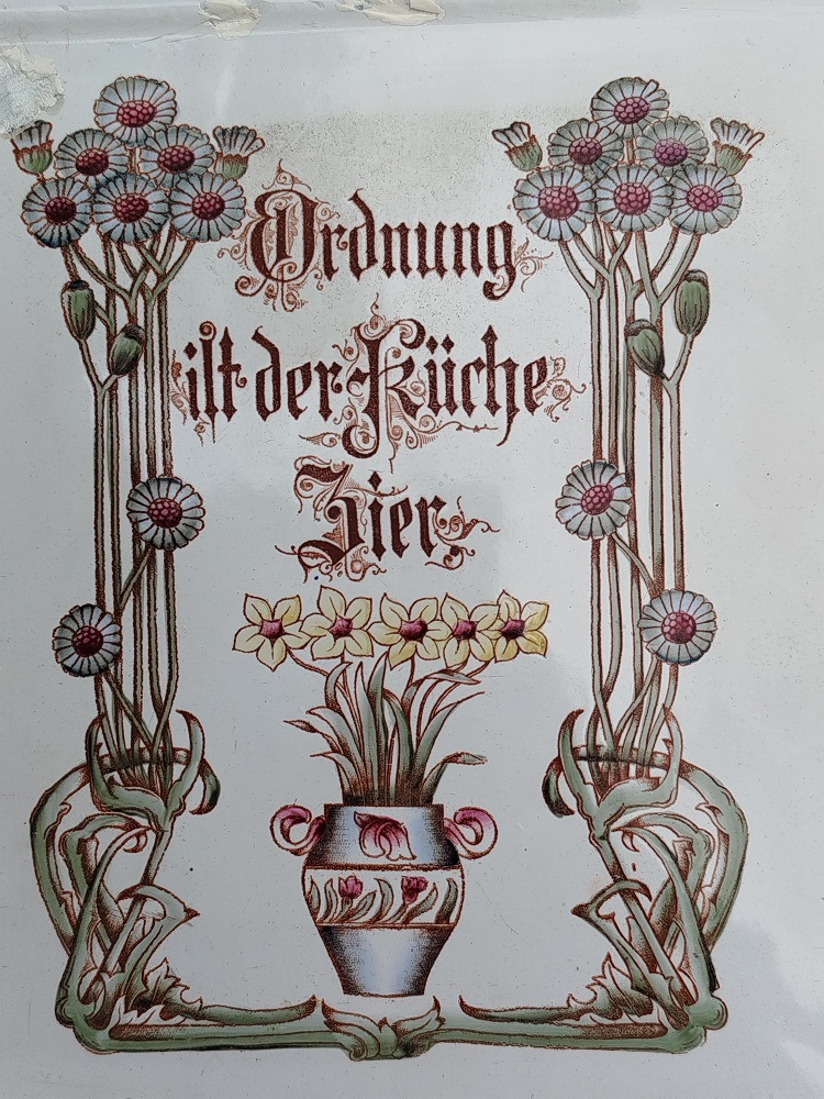 1920 ALMAN EMAYE KEPCE DELİKLİ KEVGİR ASMA KABI ON KISMI CEPLI