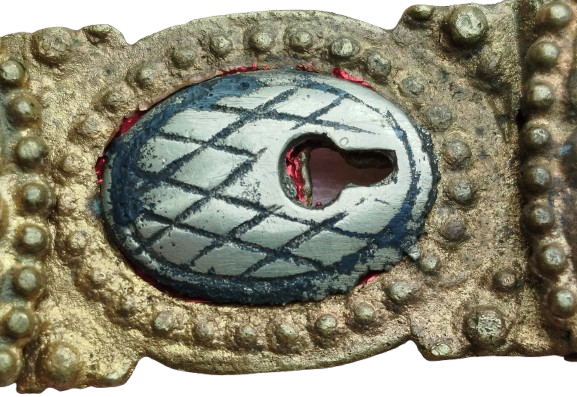 OSMANLI TOKALI GELİN KEMERİ PİRİNC ORTALARI SAVATLI ALPAKA  (DUSUK AYAR GUMUS)