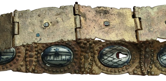 OSMANLI TOKALI GELİN KEMERİ PİRİNC ORTALARI SAVATLI ALPAKA  (DUSUK AYAR GUMUS)