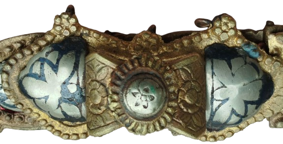 OSMANLI TOKALI GELİN KEMERİ PİRİNC ORTALARI SAVATLI ALPAKA  (DUSUK AYAR GUMUS)