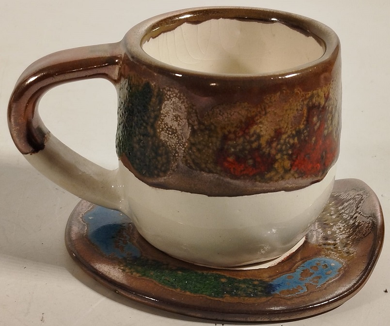 SANATCI EL YAPIM CİFT TABAKLI TEPSİSİNDE FİNCAN 