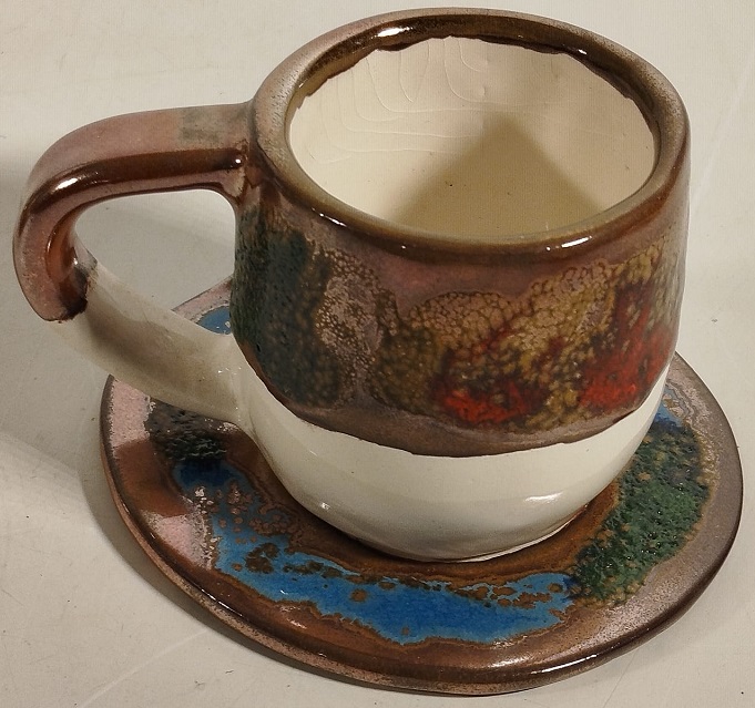 SANATCI EL YAPIM CİFT TABAKLI TEPSİSİNDE FİNCAN 