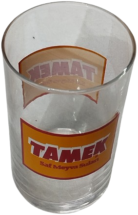 1970 TAMEK SAF MEYVA SULARI REKLAMLI CAM BARDAK