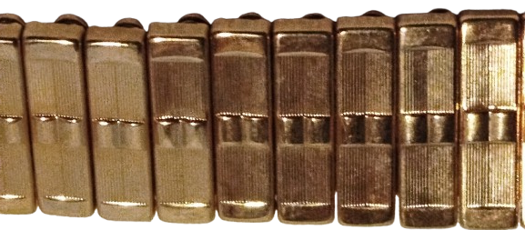 1951 BUVALO AKORDİYON METAL SAAT KAYISI ALTIN KAPLAMA ANBALAJINDA 