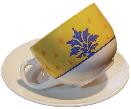 ARCOPAL SUT BEYAZ ÜZERİ SARI LACİVER CİCEK DESENLİ CAY SUT NESKAFE TAKIMI FIRANSIZ 12 PARCA