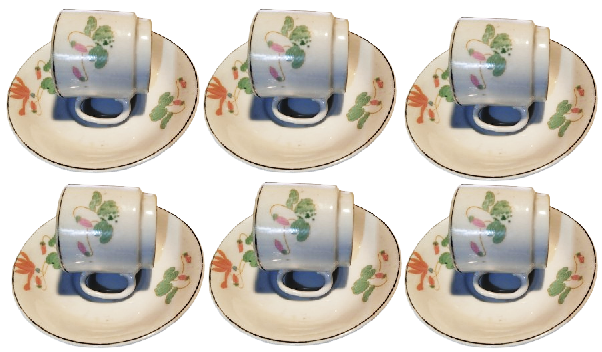 ESKİ DÖNEMİ ALTILI TURK KAHVE FİNCAN VE TABAGI TAKIM