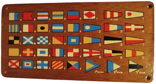 DENİZCİLİK MARİN LİMAN BAYRAKLARI AHSAP UZERİNE RENKLİ TEKNELERDE ASILI OLARAK BULUNMASI GEREKEN