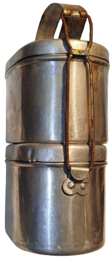 1960 SEFERTASI İŞE GİDERKEN KULLANILAN UCLU YEMEK KABI ALİMÜNYUM YEMEK KOYULAN KAPAKLI GARANTİ DAMGALI 