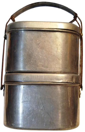 1960 SEFERTASI İŞE GİDERKEN KULLANILAN UCLU YEMEK KABI ALİMÜNYUM YEMEK KOYULAN KAPAKLI GARANTİ DAMGALI 