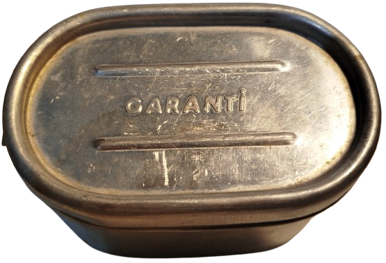 1960 SEFERTASI İŞE GİDERKEN KULLANILAN UCLU YEMEK KABI ALİMÜNYUM YEMEK KOYULAN KAPAKLI GARANTİ DAMGALI 