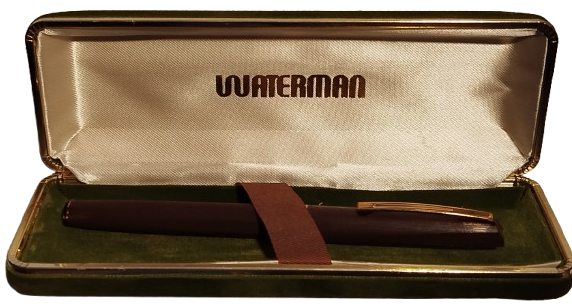 1960 WATERMAN ALTIN UCLU KUTUSUNDA POMPALI DOLMA KALEM KAHVERENGİ FRANCE