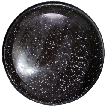 1960 YERLİ PETEK EMAYE UFAK BOYDA KAHVE TEPSİSİ ORTASI GEYİK  CEYLAN RESİMLİ