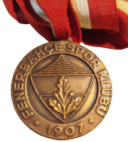 FENERBAHCE KIRMIZIBEYAZ KURDELALI BURONZ FUTBOL KULUBU MADALYA 