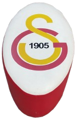 GALATASARAY GS LOGOLU PUF TABURE SARI KIRMIZI RENKLERLE  DÖSELİ 