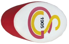 GALATASARAY GS LOGOLU PUF TABURE SARI KIRMIZI RENKLERLE  DÖSELİ 