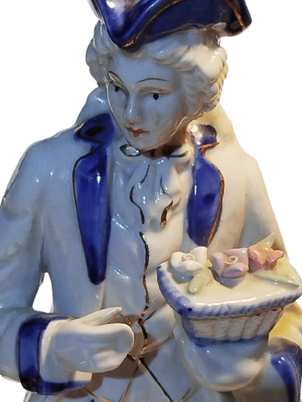 PORSELEN KONT KONTES MAVİ BEYZ RENKLERDE VİCTORİAN  MODEL  BLUE MAN