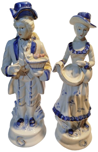 PORSELEN KONT KONTES MAVİ BEYZ RENKLERDE VİCTORİAN  MODEL  BLUE MAN