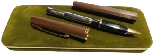 1960 WATERMAN ALTIN UCLU KUTUSUNDA POMPALI DOLMA KALEM KAHVERENGİ FRANCE