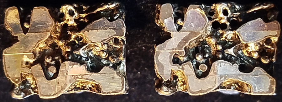  METAL PIRILTILI KABARTMA DESENLİ DEKORATİF DESEN GÖRSELLİ KARE FORMDA  GÖMLEK MANSET KOL DUGMESİ