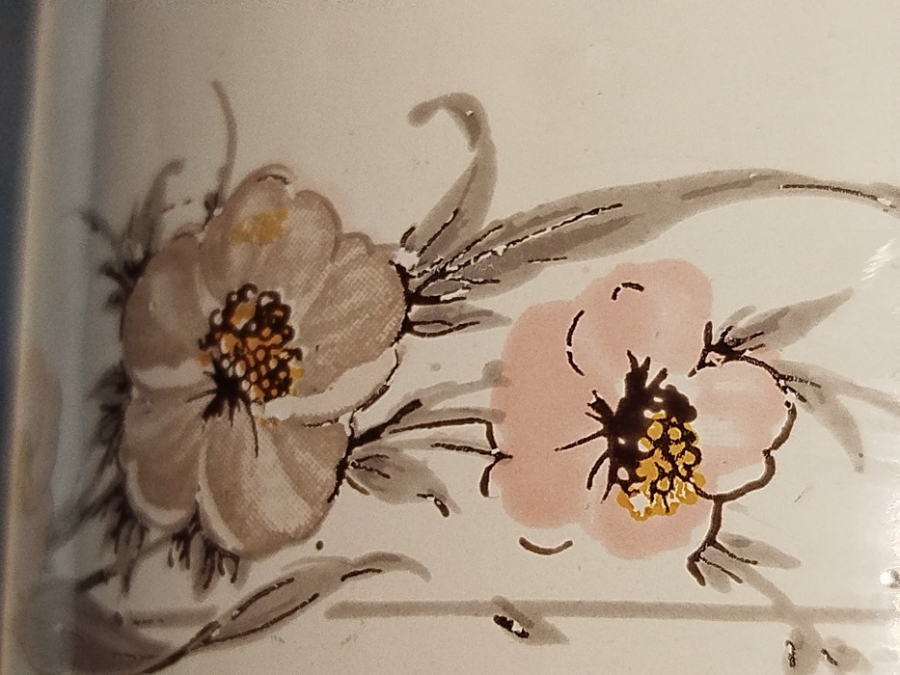 1940 MİLANO CİCEKLİ EMAYE KULPLU MASRAPA 1 LİTRELİK AYARLI OLCULU KAP