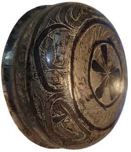 OSMANLI UZERİ KALEM İŞİ EL KAZIMA SAVATLI  BAKIR ORTA BOY HAMAM TASI