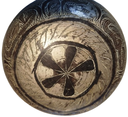 OSMANLI UZERİ KALEM İŞİ EL KAZIMA SAVATLI  BAKIR ORTA BOY HAMAM TASI