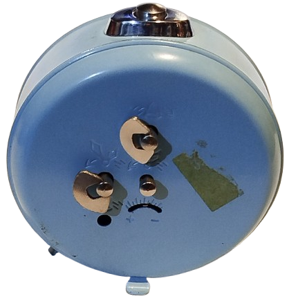 STARLUX MEKANİK KURMALI CALARLI MASA SAATİ UCUK MAVİ RENK KASA FOSFORLU KADRAN