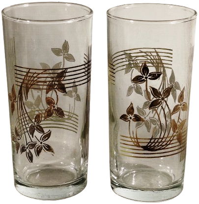 1960 SERBET LİMONATA BARDAGI TAKIM 6 ADET EL BOYAMA