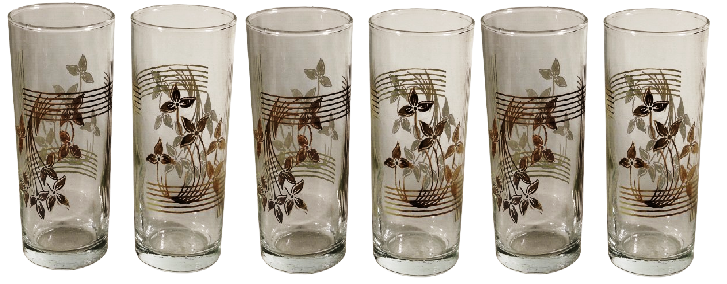 1960 SERBET LİMONATA BARDAGI TAKIM 6 ADET EL BOYAMA