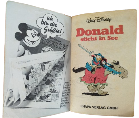 1983 WALT DİSNEY LUSTİGES TASCHENBUCH DONALD STİCHT İN SEE CİZGI ROMAN