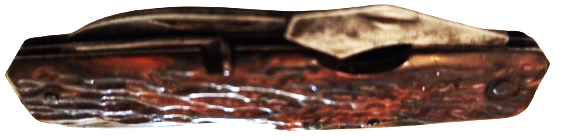 1940 PRADEL KNIFE CELİK AGAC KABUGU DESENLİ PERCİNLİ CEP CAKISI BES UCLU