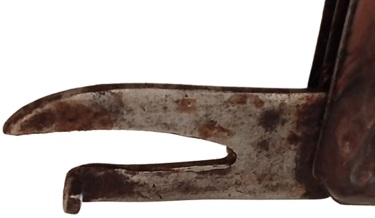 1940 PRADEL KNIFE CELİK AGAC KABUGU DESENLİ PERCİNLİ CEP CAKISI BES UCLU