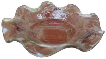 OSMANLI CAM LOKUMLUK BEYAZ BİLLÜR KENARLAR MARUL İCİ KABARTMA  DESENLİ  LOKUMLUK 16 CM CAPINDADIR