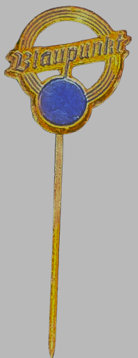 1930 BLAUPUNKT MAVİ BONCUK  METAL OTO RADIO  BAYİİ YAKA ROZET İGNELİ