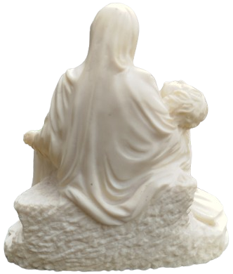 1972 MERYEM ANA KUCAGINDA HZ İSA YATMAKDA MERMER KAİDE UZERİNDE EL YAPIM İTALYAN