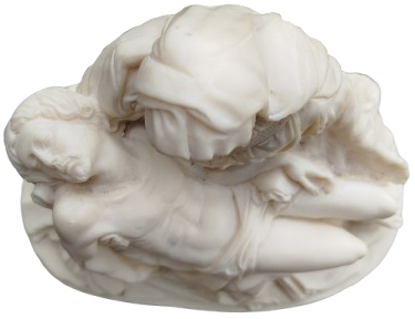 1972 MERYEM ANA KUCAGINDA HZ İSA YATMAKDA MERMER KAİDE UZERİNDE EL YAPIM İTALYAN