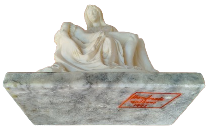 1972 MERYEM ANA KUCAGINDA HZ İSA YATMAKDA MERMER KAİDE UZERİNDE EL YAPIM İTALYAN