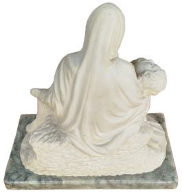 1972 MERYEM ANA KUCAGINDA HZ İSA YATMAKDA MERMER KAİDE UZERİNDE EL YAPIM İTALYAN