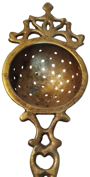 OSMANLI PİRİNC DELİKLİ CAY SUZGECİ UZERİ TESTERE EL KESİM İSLEME