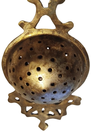 OSMANLI PİRİNC DELİKLİ CAY SUZGECİ UZERİ TESTERE EL KESİM İSLEME