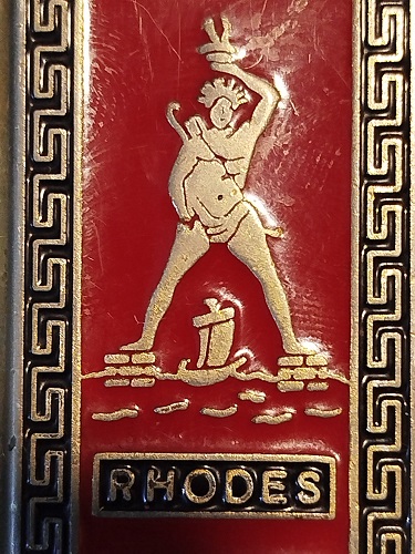 RHODES RESİMLİ MİNELİ GUMUSS KAPLAMA MASA UZERİ CAKMAK KILIFI 