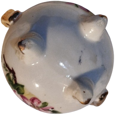 BAS UCU GAZ LAMBASI UFAK BOY UC AYAKLI PORSELEN UZERİ CİCEKLİ ALEV ISIK AYARLI