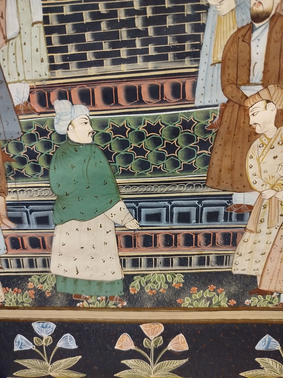 İPEK UZERİNE YAGLI BOYA  İMZALI OSMANLI HEDİYE MERASİM SEREMONISI TEMSİLİ MINYATUR CALISMA